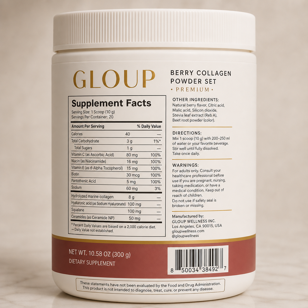 Berry Collagen Powder Set - Label detail view