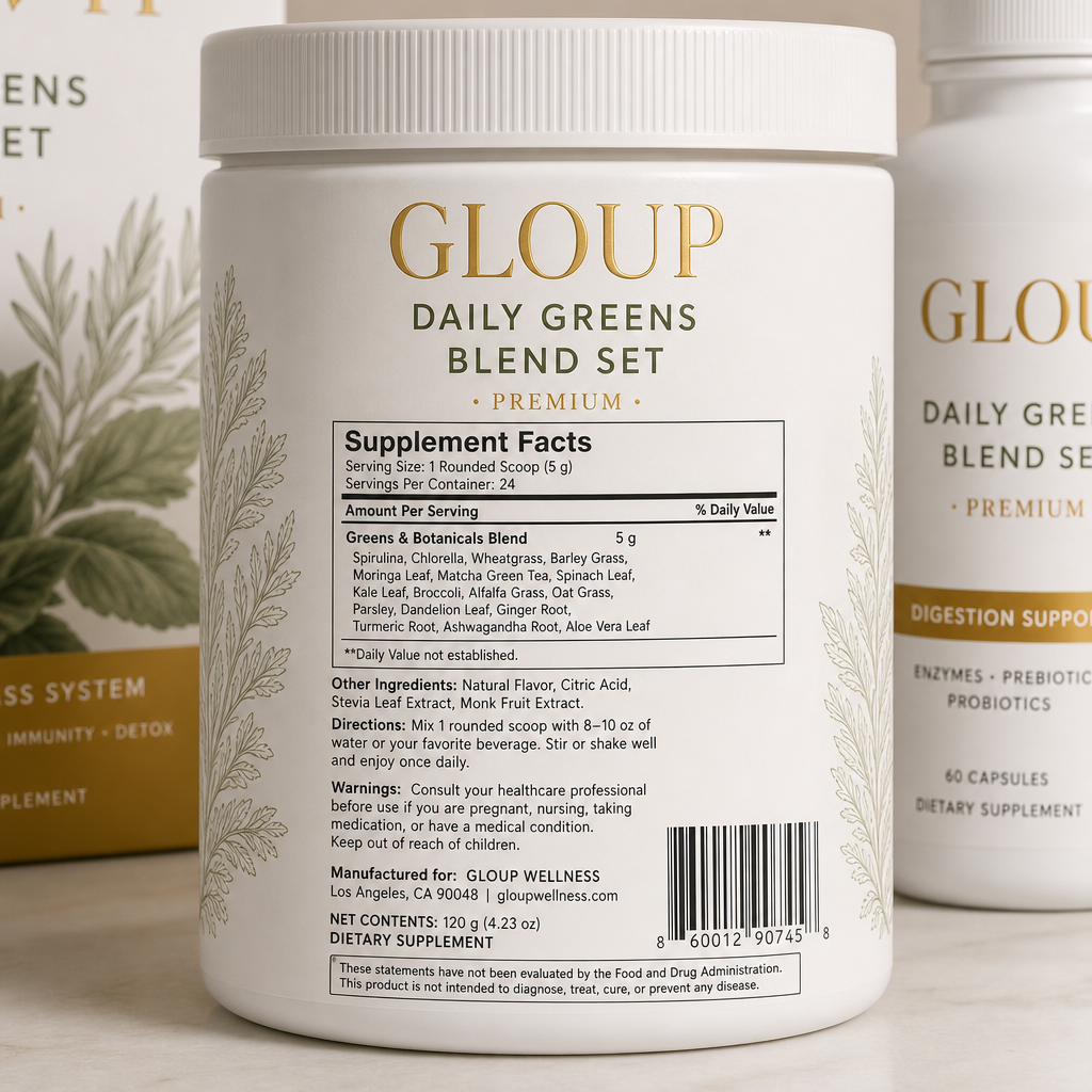 Daily Greens Blend Set - Label detail view