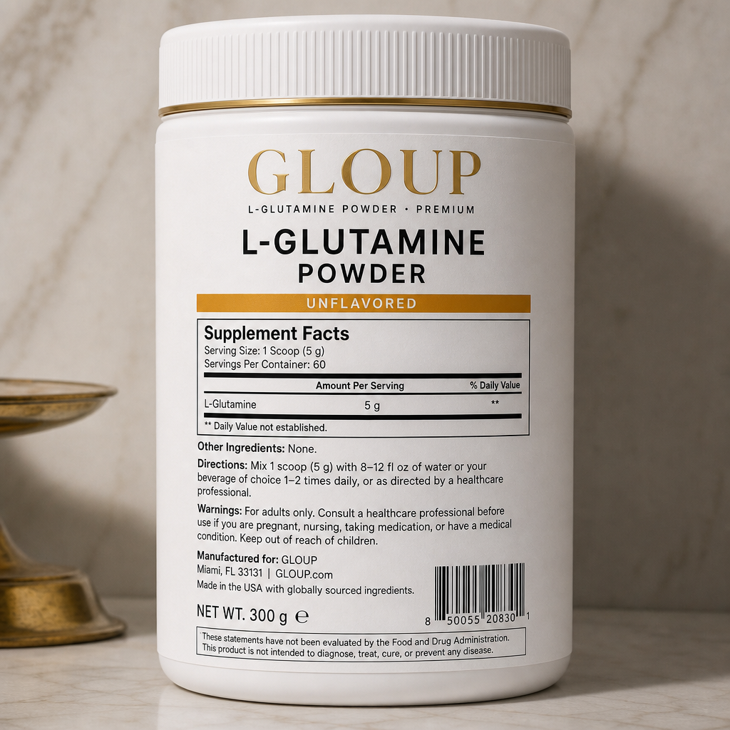 L-Glutamine Powder - Label detail view