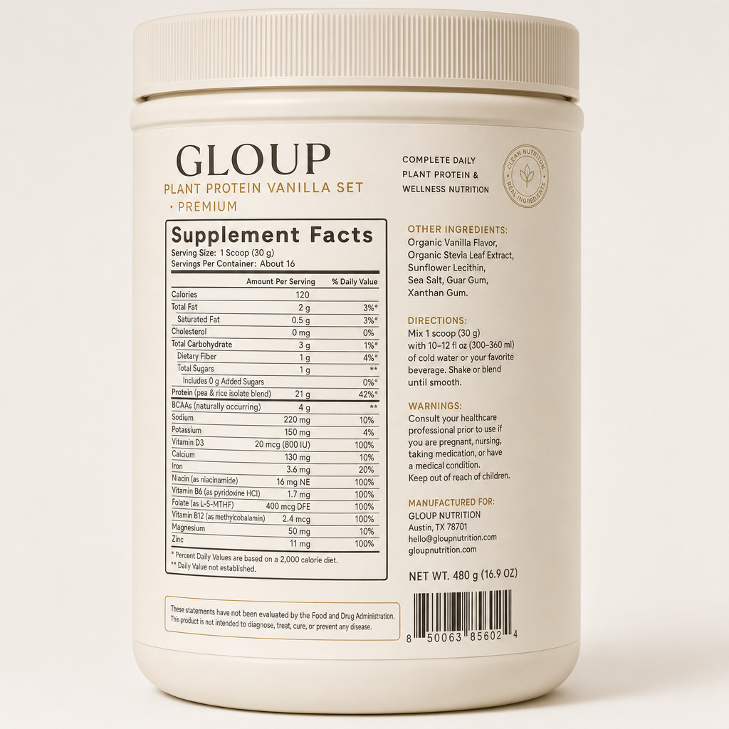 Plant Protein Vanilla Set - Label detail view